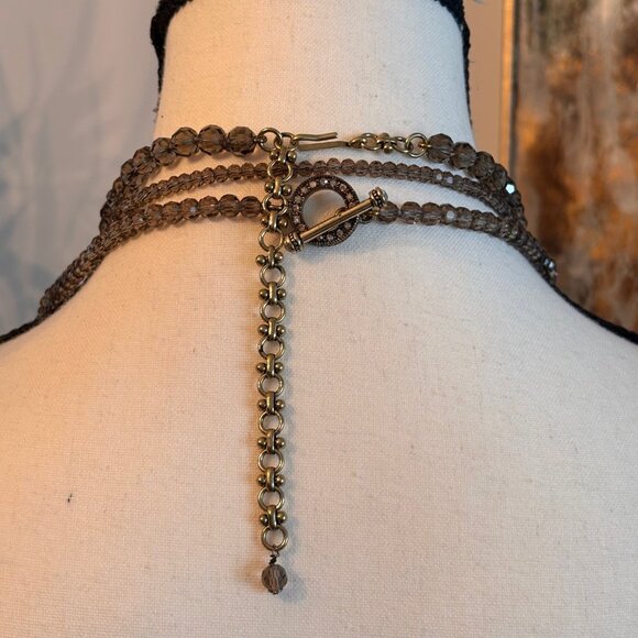 HEIDI DAUS SMOKY, ART DECO STYLE 3 NECKLACES SET, NEW IN BOX - Picture 4 of 9